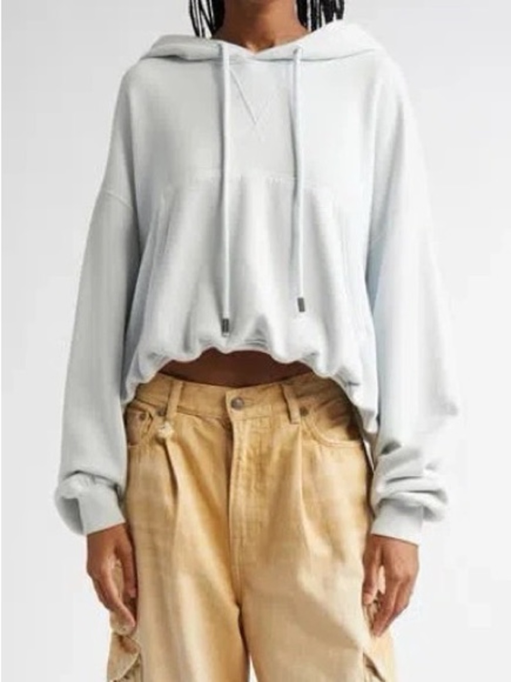 R13 Pale Blue Oversized Hooded Sweatshirt